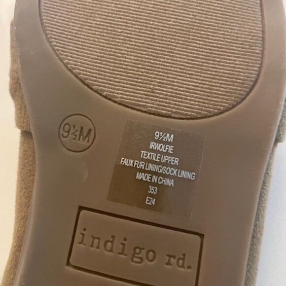 INDIGO RD SLIDE ON FUR LINED MULES FAUX SUEDE SLIP ON SHOES 9 1/2 M Brand New - Picture 4 of 4